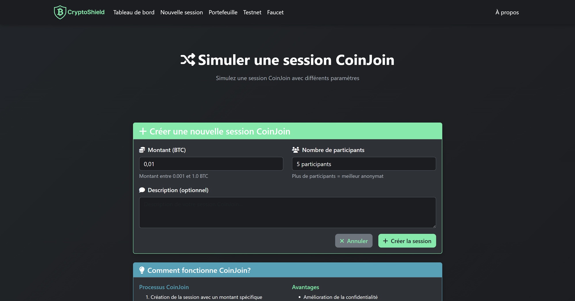 CryptoShield - Anonymisation Bitcoin