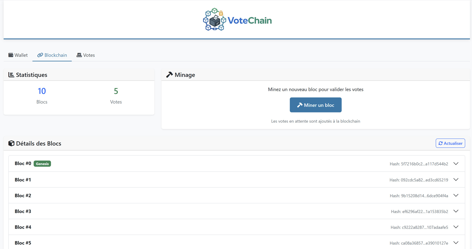 VoteChain - Système de Vote Blockchain