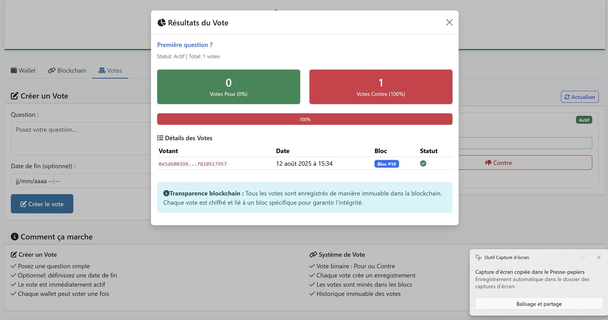 VoteChain - Système de Vote Blockchain